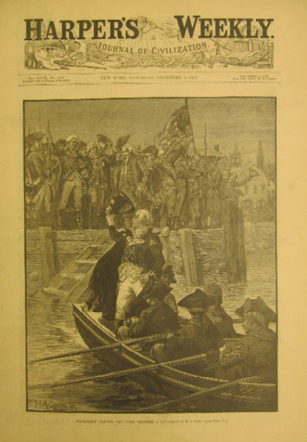 Washington Leaving New York December 4, 1783, Harper's Weekly, 1 January 1883.