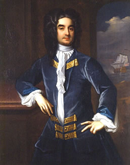 William Byrd II by Hans Hyssing, early 18th century, oil on canvas, Virginia Historical Society, 1973.6. 
