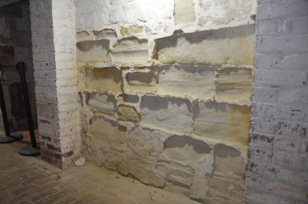 Aquia sandstone in the Mount Vernon cellar, MVLA