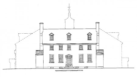 Conjectural sketch of the house after the first expansion, MVLA.