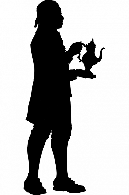 Enslaved male household workers like Frank Lee wore custom-fitted, white-and-red livery suits, stockings, and shoes with buckles. He was freed by Washington's will.