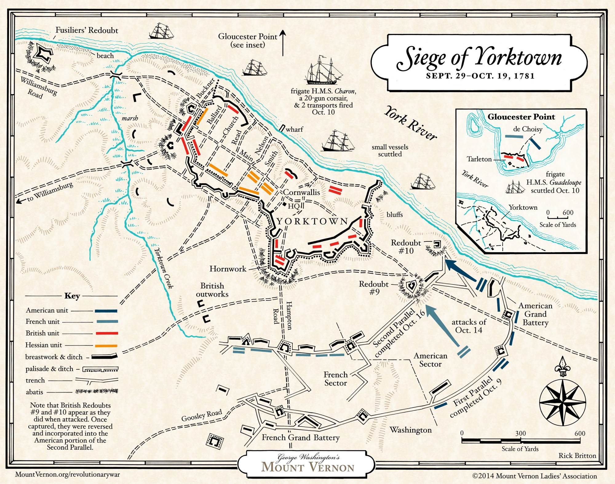 Map The Siege Of Yorktown George Washington s Mount Vernon Map The Siege Of Yorktown George Washington s Mount Vernon