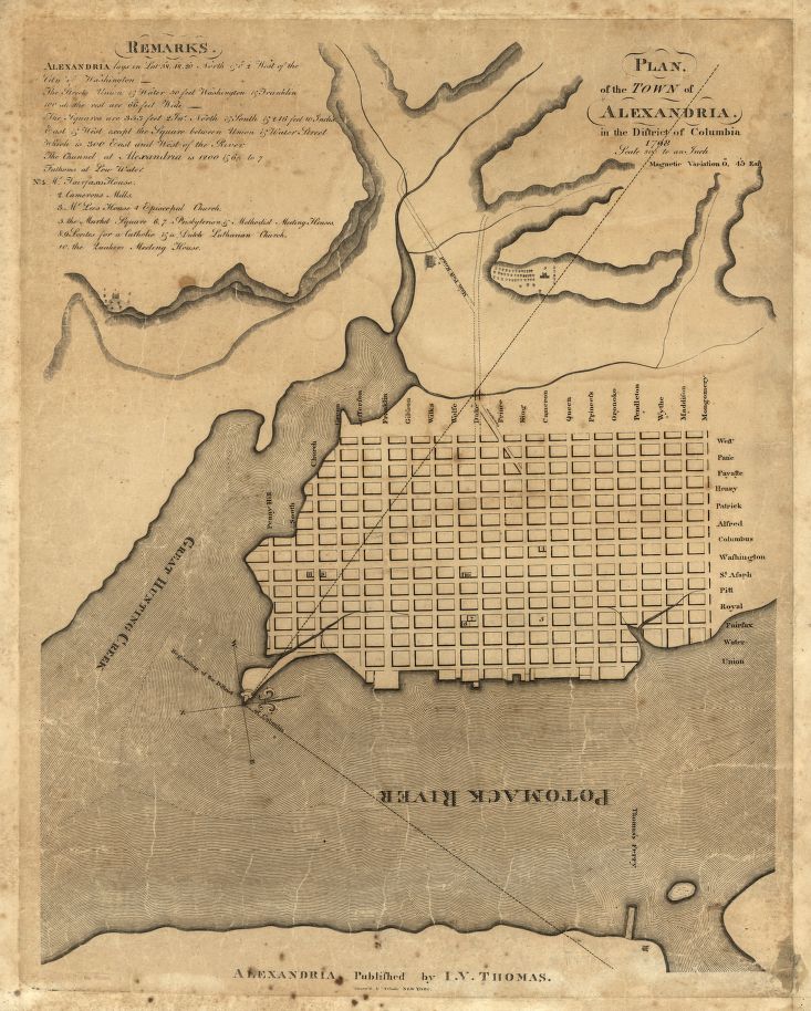 A plan of Alexandria, 1798. Library of Congress G3884.A3 1798 .G5