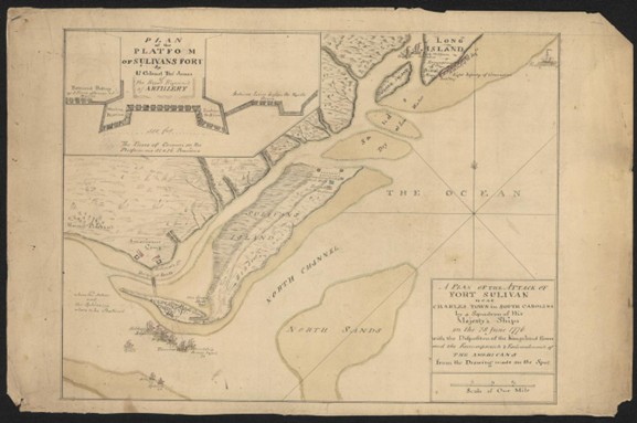 map detailing plan to attack sullivan's island