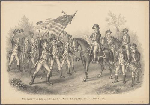 washington reading the Declaration of Independence to troops