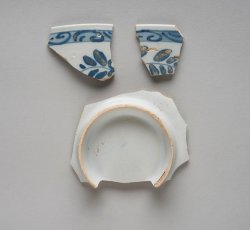 Blue painted tin-glazed earthenware punch bowl.