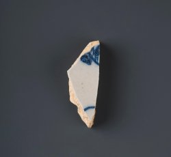 Handpainted blue tin-glaze earthenware, unidentified.