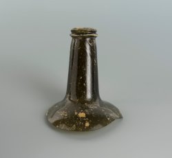 Wine bottle with two-part finish.