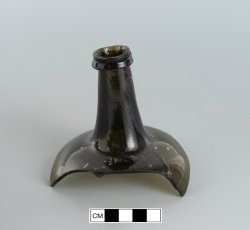 Wine bottle with two-part finish.