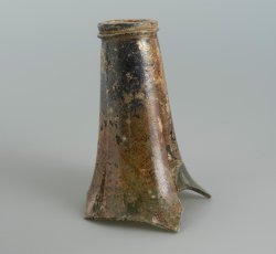 Wine bottle with two-part finish.