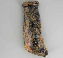 Wine bottle with two-part finish.