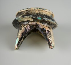 Wine bottle with two-part finish.