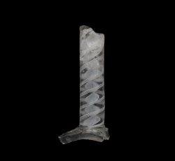 Wine glass with enamel-twisted straight stem and partial foot