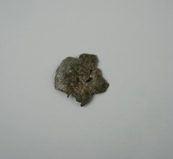 2-piece "Death Head" button face with silver/tin plating.