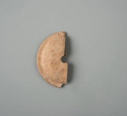 Carved bone coat button back with beveled edge and one eye.