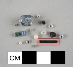 Drawn, simple, black tubular bead, 