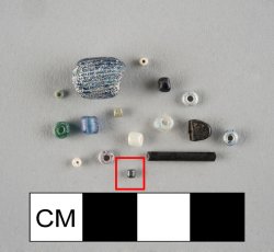 Drawn, simple, barrel-shaped, black seed bead