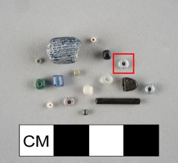 Drawn, simple, sub-spherical, blue, seed bead