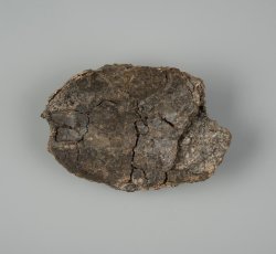 1-piece pewter spoon with puritan-shaped bowl and visible rat tail.