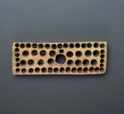 Bone brush back with central threaded hole. 