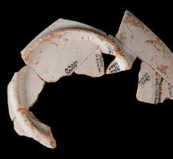 Tin-glazed earthenware saucer.