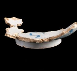 Blue painted tin-glazed earthenware punch bowl.