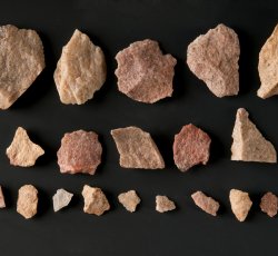 Prehistoric quartzite flakes.