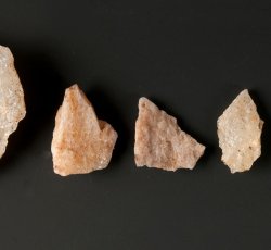Prehistoric quartz flakes.