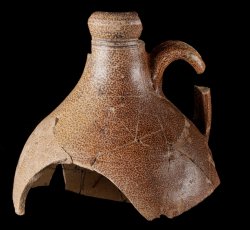 English brown stoneware bottle.
