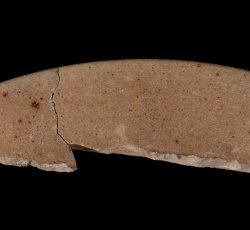 Unidentified stoneware hollowware, possible chamberpot.