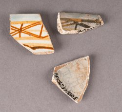 Polychrome painted pearlware saucer.