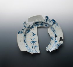 Grape, bamboo, and squirrel Chinese export porcelain plate.