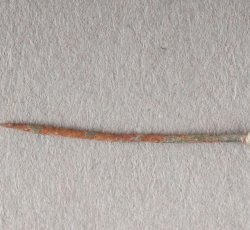 Small straight pin with handmade head.