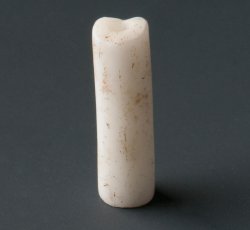 Drawn, compound, tubular white bead, large.