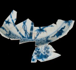 Grape, bamboo, and squirrel porcelain plate.