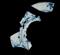 Grape, bamboo, and squirrel porcelain plate.