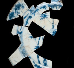 Grape, bamboo, and squirrel porcelain plate.