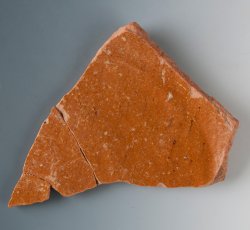 Post-medieval, London-area redware milk pan base.