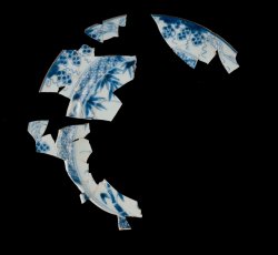 Grape, bamboo, and squirrel porcelain plate.