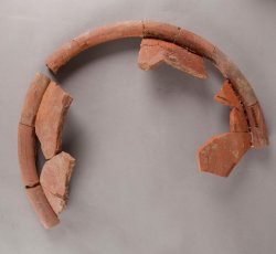 Post-medieval, London-area redware milk pan.