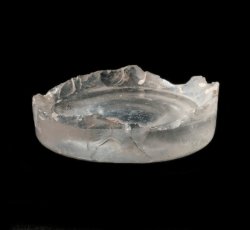Glass tumbler base.