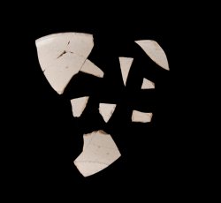 White salt-glaze stoneware hollowware.