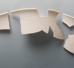 White salt-glazed stoneware patty pan.