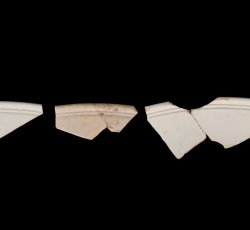 White salt-glazed stoneware hollowware.