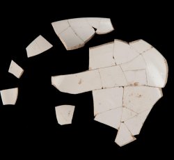 White salt-glazed stoneware saucer.