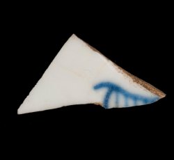 Blue painted whiteware.