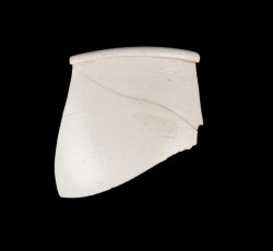 White salt-glazed stoneware cup.