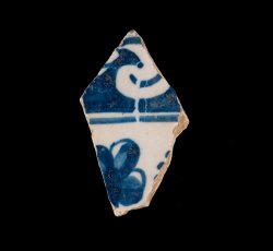 Painted tin-glazed earthenware plate.