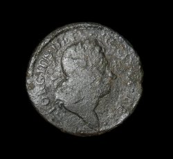 Irish "wood" halfpenny coin dated 1723.