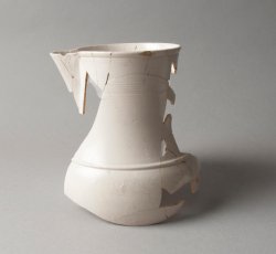 White salt-glazed stoneware pitcher. 